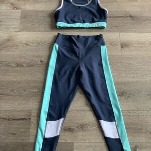 Navy & Aqua Two-Piece Athletic Set